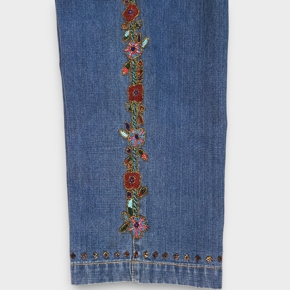 Vintage Y2K Chico's Design Beaded Embellished Jeans - Picture 4 of 16
